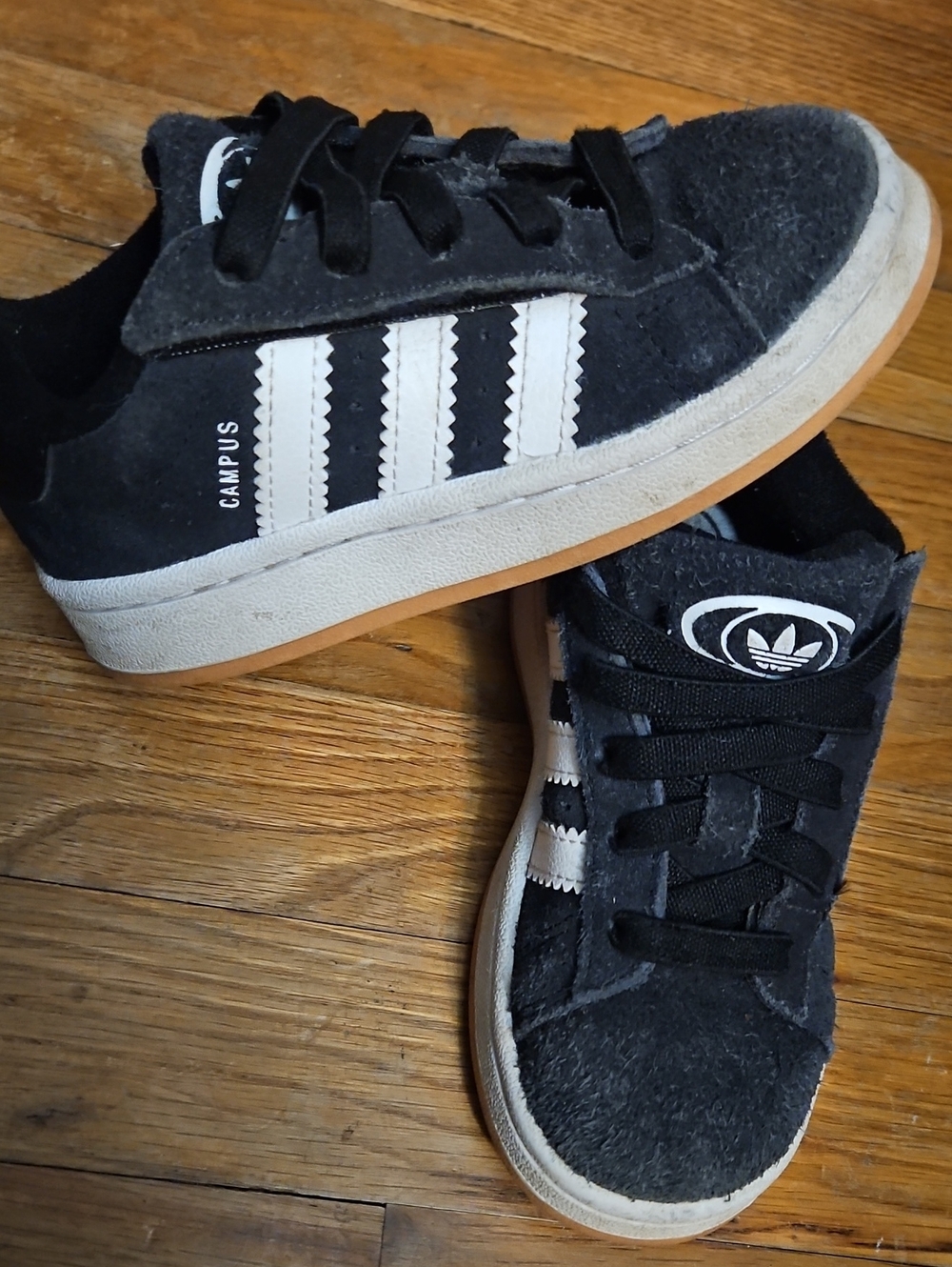 adidas Campus Kids Black and White Sneakers